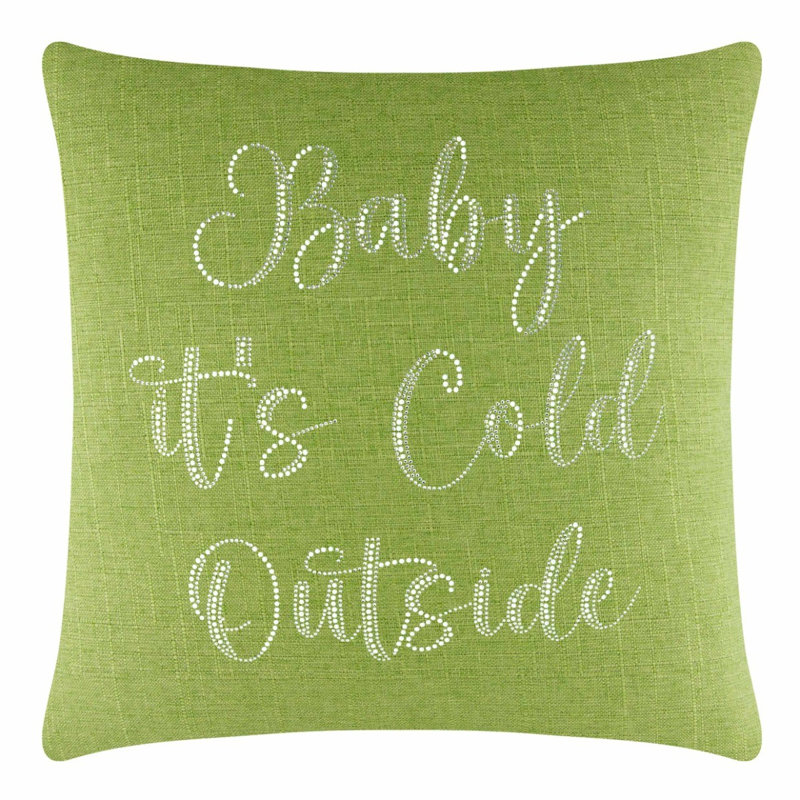 Coussin Sparkles Home Strass | Rembourrage en plumes | Luxe, Carré 16 po, Limette