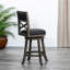 Tabouret de bar pivotant de 30 po, finition gris patiné, siège en tissu gris anthracite - pièce de conception élégante grise, solution de siège de qualité-118575872-118575874