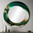 Pazley Emerald Green And Gold Abstract Waves II - Abstract Spirals Mirror, Green Decorative Wall Mirror, Printed Metal Art-1830774208-1876038489