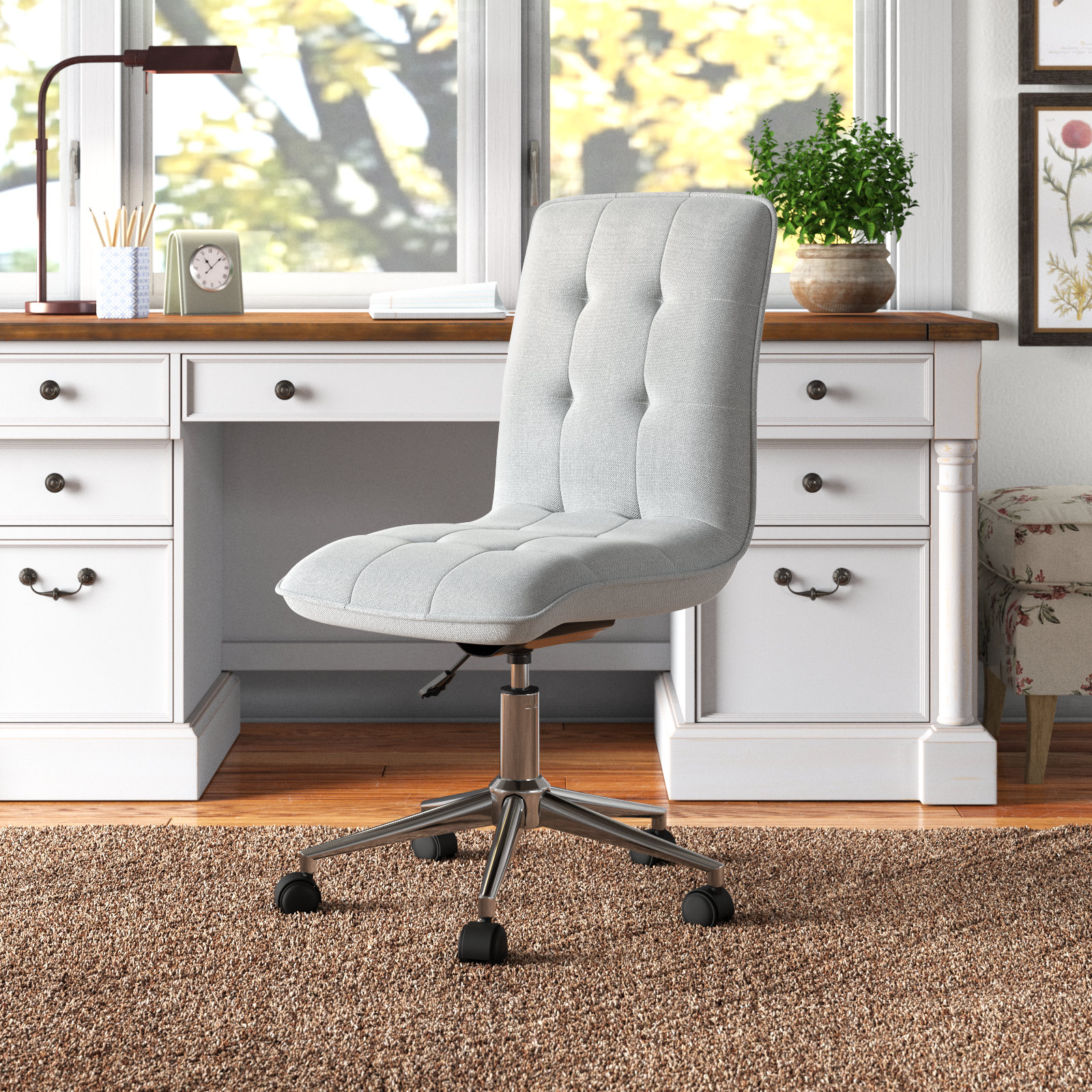 Andover Mills Geraghty Fabric Office Chair With Metal Base & Reviews 