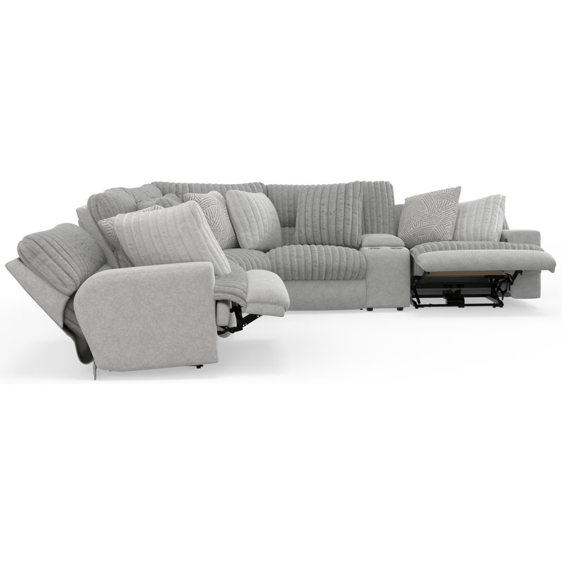 Ziera U-Shaped Upholstered Reclining Modular Sectional with Storage , Power