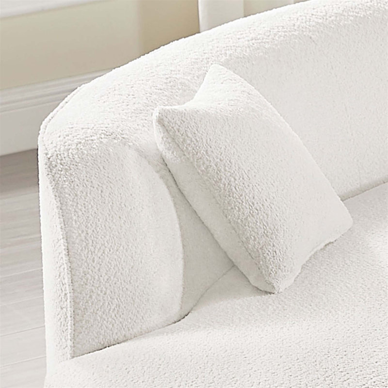 Ensemble de 2 pièces de luxe avec canapé courbé et méridienne recouverts de tissu d'ameublement pour se détendre et recevoir avec style