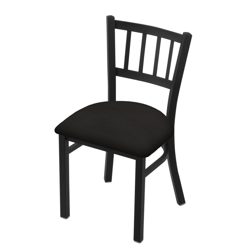 Chaise Contessa 610, Vinyle - Vinyle noir, Noir froissé