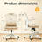 Ergonomic Mesh Office Chair with Lumbar Support and Silent Casters, Beige