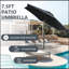 Parasol polyvalent de 7,5 pi x 7,5 pi avec manivelle et bouton-poussoir inclinable, parasol de table d'extérieur avec mât en aluminium-362998528