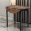 Table de salle à manger à abattants compacte, en bois aggloméré et en métal, design de cuisine rustique moderne