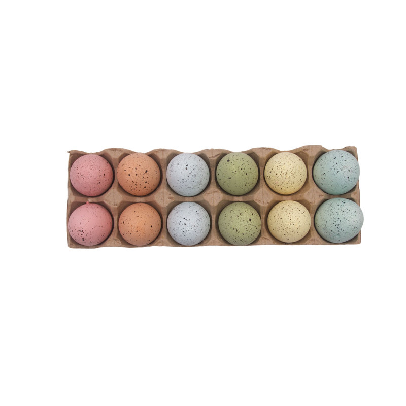 One Dozen Colored Easter Eggs Decorative Figure