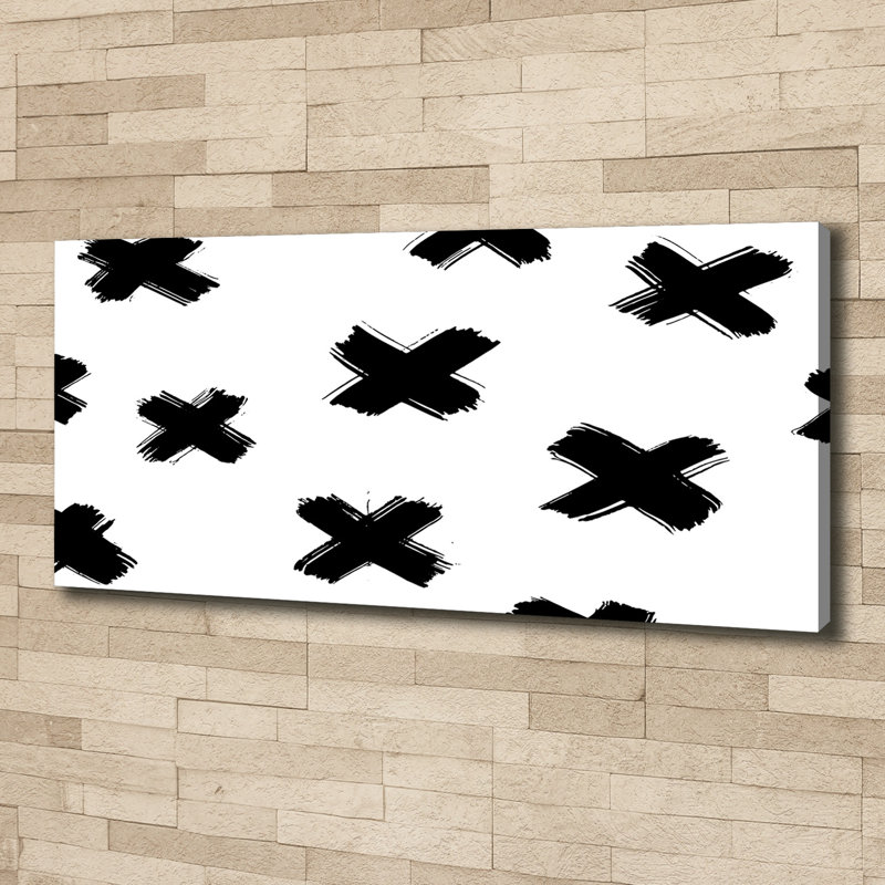 Black And White Spots - Wrapped Canvas Print, 50cm H x 125cm W x 2cm D, Canvas