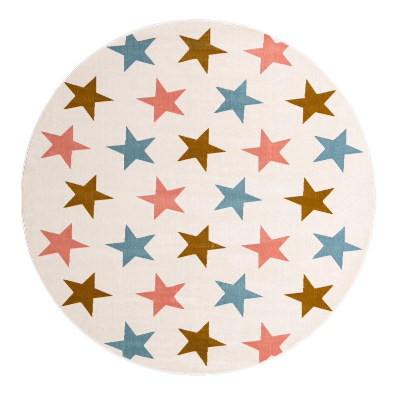 Unique Loom Twinkle Whimsy Kids Rug, Round 7'10"