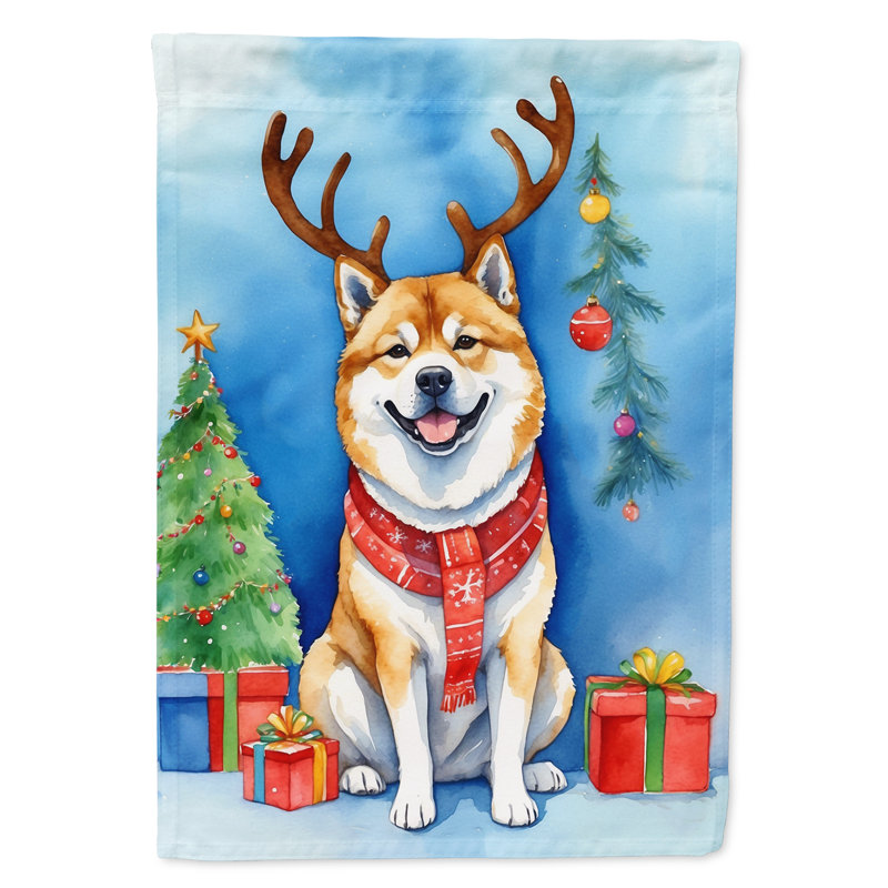 Drapeau de Noël maison de renne, Akita