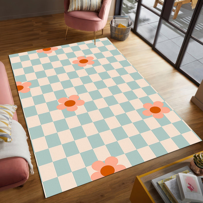 Transitional Floral Printed Non-Woven Soft Rug with Muted Tones for Living Room Bedroom and Office Decor