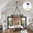 31-inch Black Wagon Wheel Chandelier, 12-light Farmhouse Industrial Round Chandeliers For Living Room Foyer Entryway Dining Room-2145743068