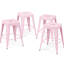 24 tabourets de bar en métal sans dossier de 24 pouces de hauteur, sans comptoir, de 4, installation rapide pour îlot de cuisine, bar, - rouille et eau