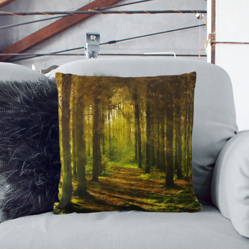 Sunlight Forest Vol.7 Square Throw Cushion, Black, 40cm H x 40cm W x 15cm D
