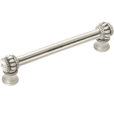 Caché double pull with flared foot with 2 rivoli Swarovski Clear Crystals