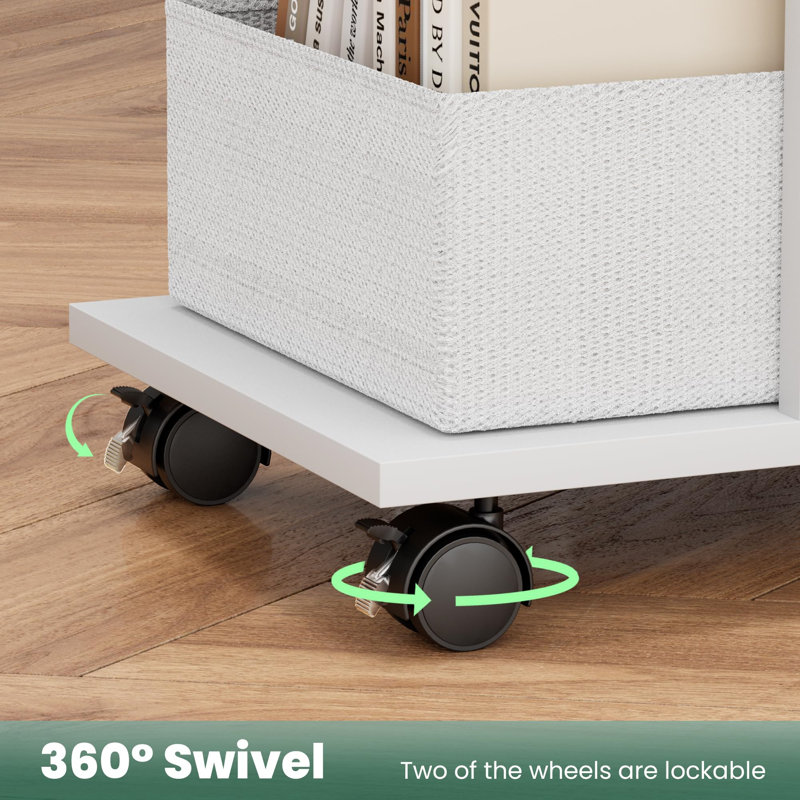 C-Shaped With Charging Station, 38 X 28 X 62 Cm Side Table, White