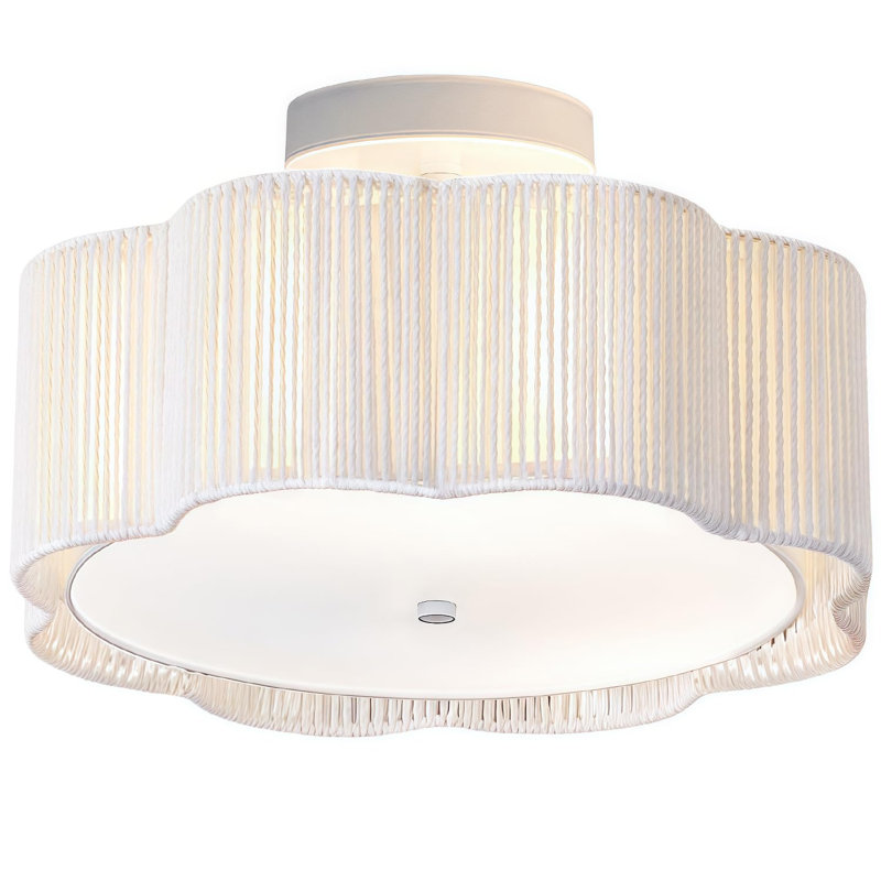Plafonniers encastrés en rotin, luminaire de chambre de bébé 3 lumières Boho pour chambre à coucher, mini lustre en rotin, petit lustre blanc pour le couloir de la salle à manger