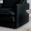 Salon en chenille noire 3, conception moderne de style Mid-Century, fabrication en bois massif, canapé confortable, 3 pièces, revêtement, support, assise