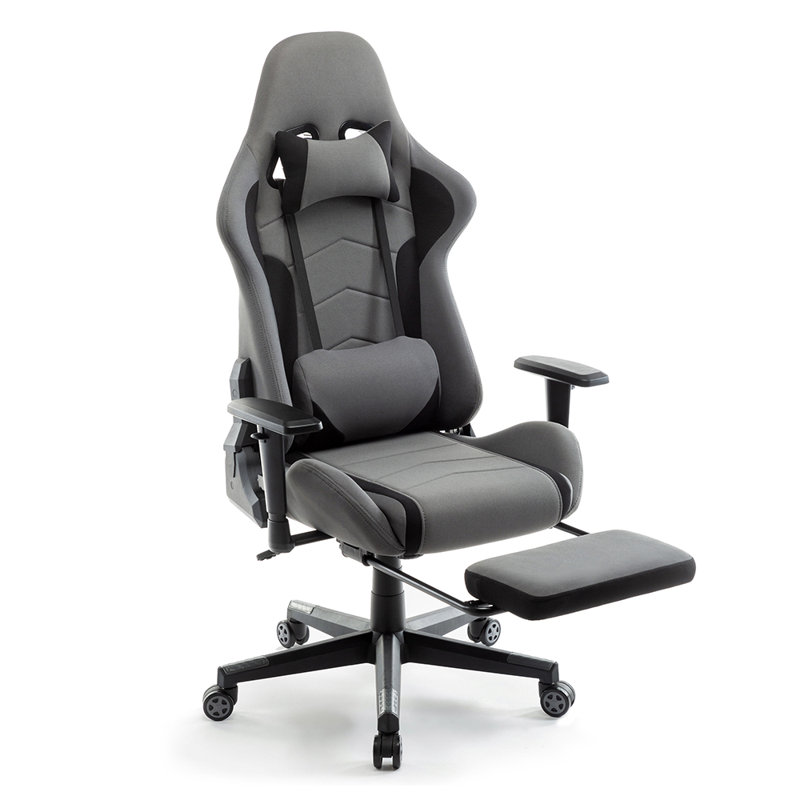 Fabric Gaming Chair with Footrest