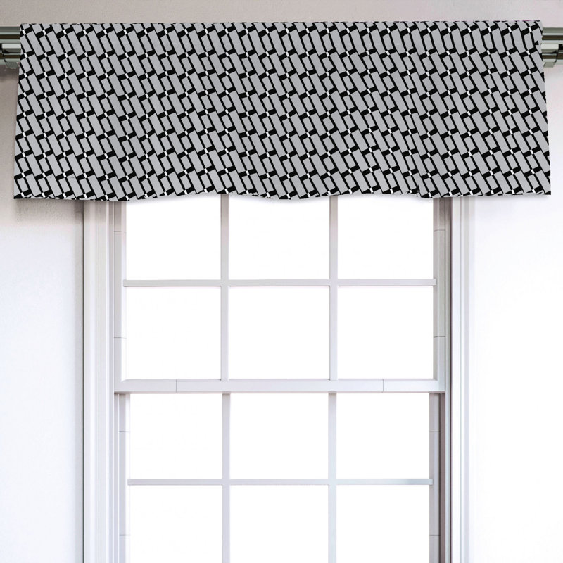 Sateen Geometric Ruffled Window Valance