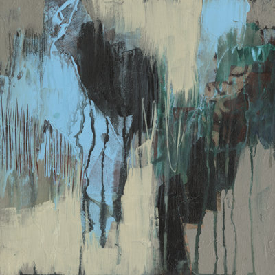 Ocean Blue Abstract II 1 Piece Wrapped Canvas Painting