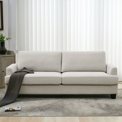 Modern Upholstered 3-seater Cloud Sofa With Extra-thick Cushion