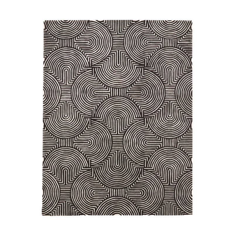 Arches Rug-Black/Ivory, Rectangle 5' x 8'