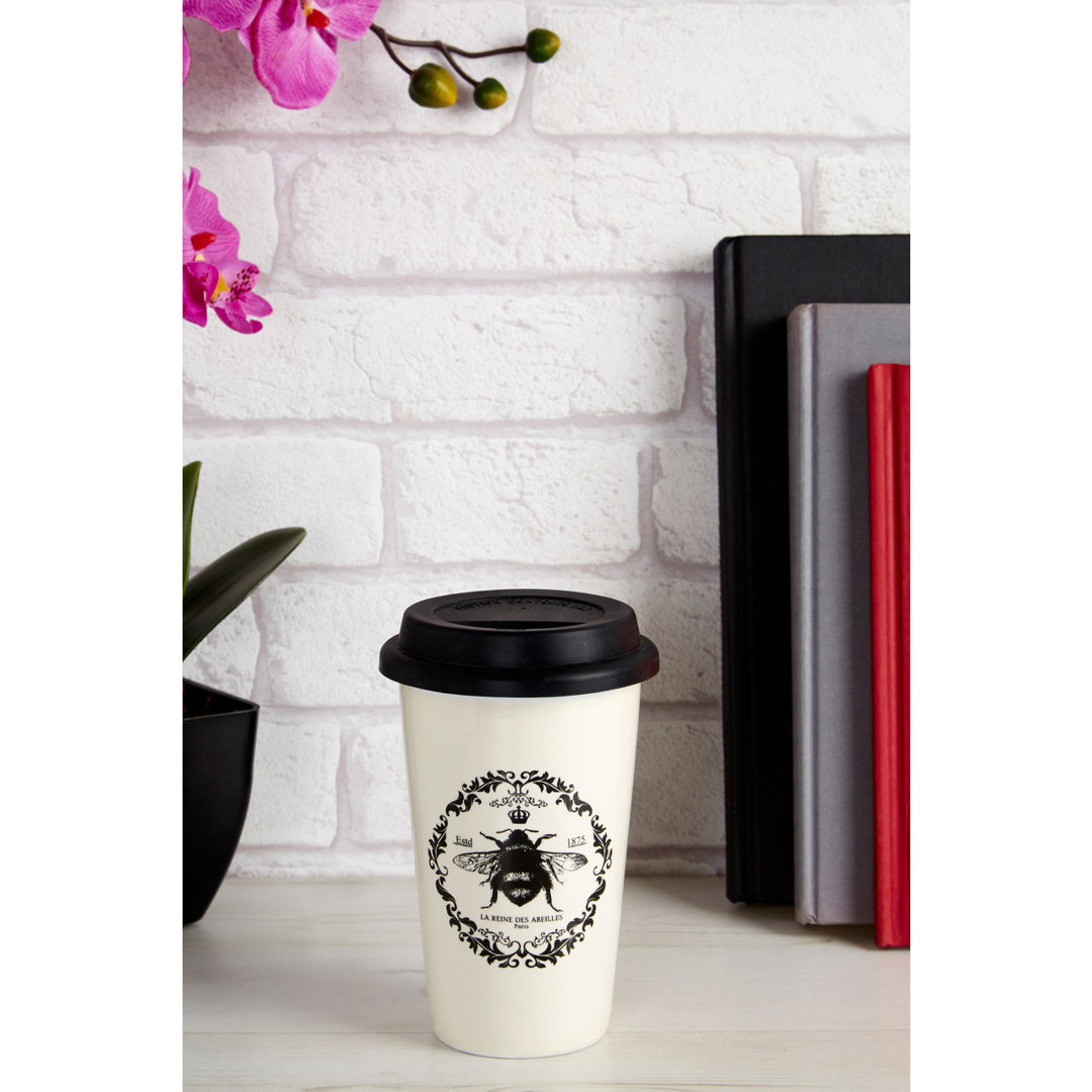 Brambly Cottage Marez Double Wall Insulated Porcelain China Travel Mug