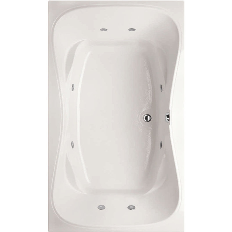 Monterey 60'' x 42'' Soaking Acrylic Bathtub, White, Polished Chrome