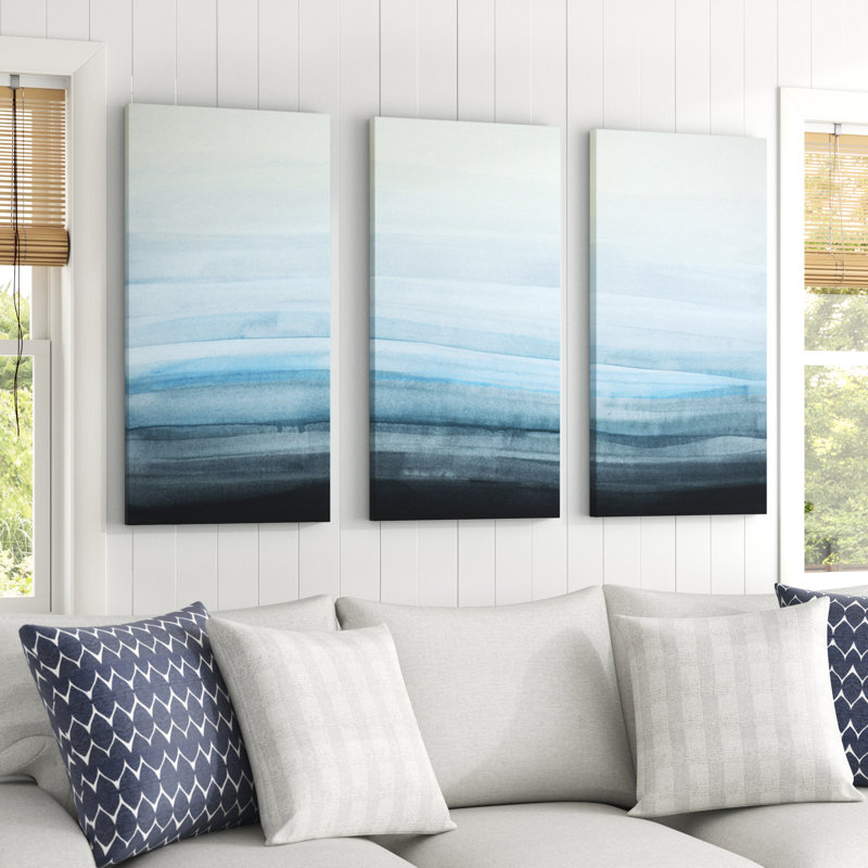 « Coastal Mist » par Norman Wyatt Jr. - Ensemble de trois impressions sur toile, 40 po x 60 po, Toile tendue, No Frame