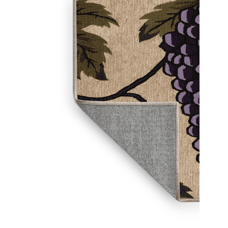  Tapis lavable avec raisins Concord, Rectangulaire 7 pi x 10 pi