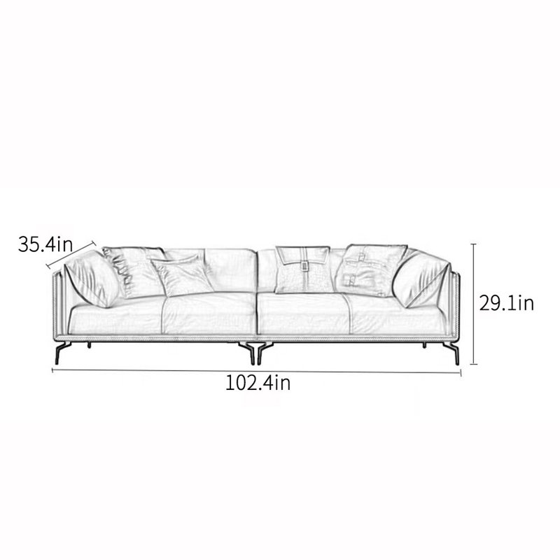 Simple modern high appearance level office sofa, 4, 29.1" H x 102.4" W x 35.4" D