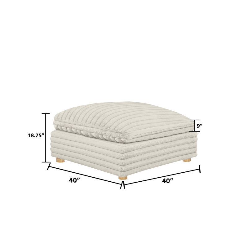 Repose-pieds modulaire en velours côtelé, Beige
