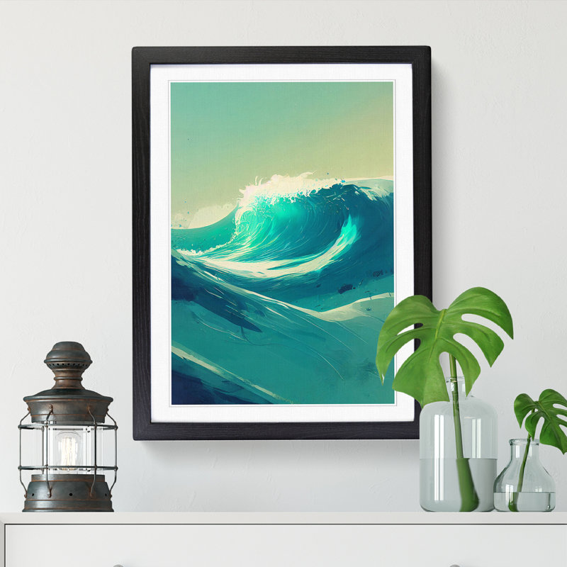 Wave Vol.2 - Single Picture Frame Painting, Black, 64cm H x 46cm W x 2cm D