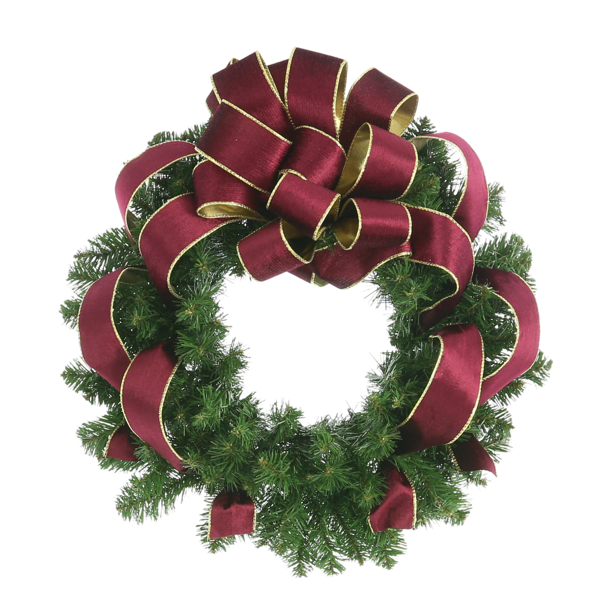 The Holiday Aisle® Jeyli Holiday Ribbon Evergreen Wreath & Reviews | Wayfair