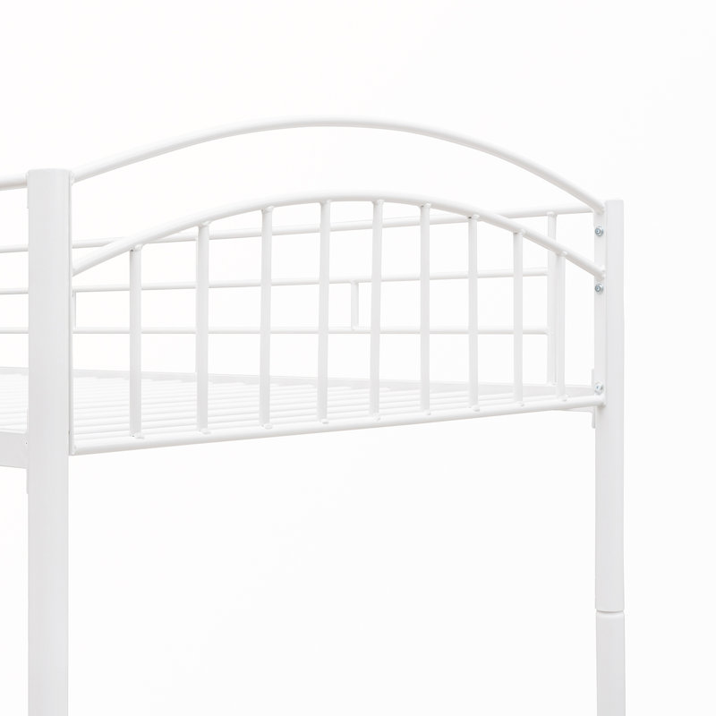 MM Silver Twin Over Twin Bunk Bed, Blanc