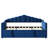 Upholstered Twin Size Daybed with Adjustable Height Pop Up Trundle Twin Bed and USB & Type-C Charging Port, Day Bed Frame with 2 Side Pockets, No Box-Spring Needed, Blue