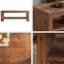 Table basse rectangulaire en bois massif avec bois massif pour le salon, grande table basse rustique à 2 niveaux avec tablette de rangement, bureau et appartement, assemblage facile