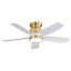 Ventilateurs de plafond encastrés de 42 pouces avec lumière DEL 22W et 5 pales de ventilateur ABS télécommandées pour l'intérieur