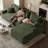 97" L  L-Shaped  Boneless Sofa with Chaise Lounge, Tool-Free Setup, Modular Sectional Couch with Ottoman & Pillow for Living Room, Bedroom, Upholstered Corduroy/Checkered Couch-2018352453-2018352474