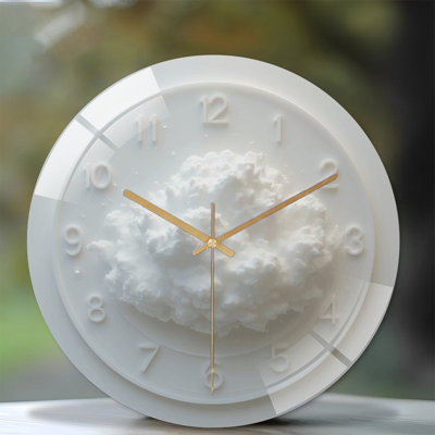 Horloge murale unique en forme de nuage pour décoration intérieure - Horloge murale moderne en verre 12 po