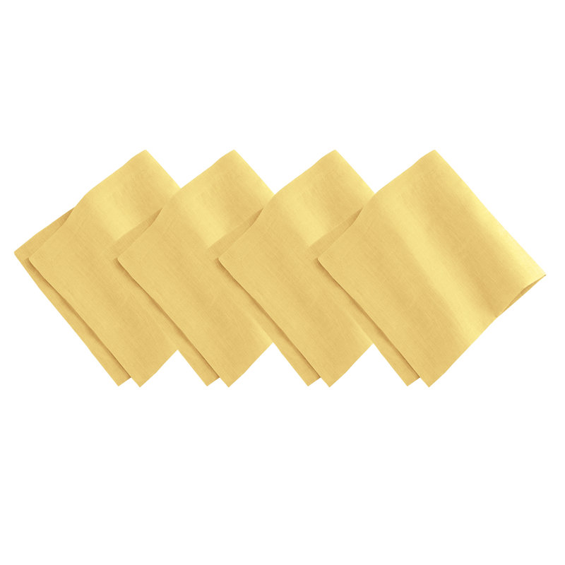 La Classica 4 Piece Linen Napkin Set, Lemon