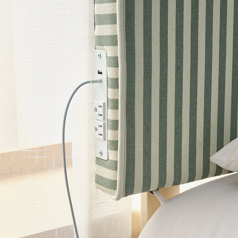 Tête de lit Tavira Allure® Outlet College - pan coupé - rayure beige forêt