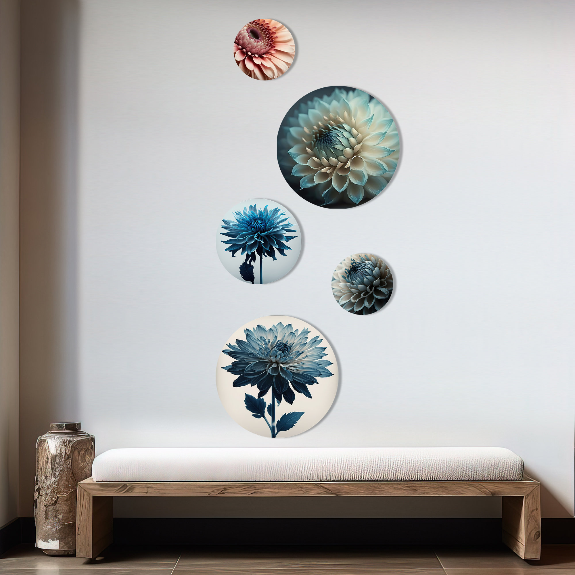Visual Reference: Design Art Hyperrealistic Blue And White Flower I
