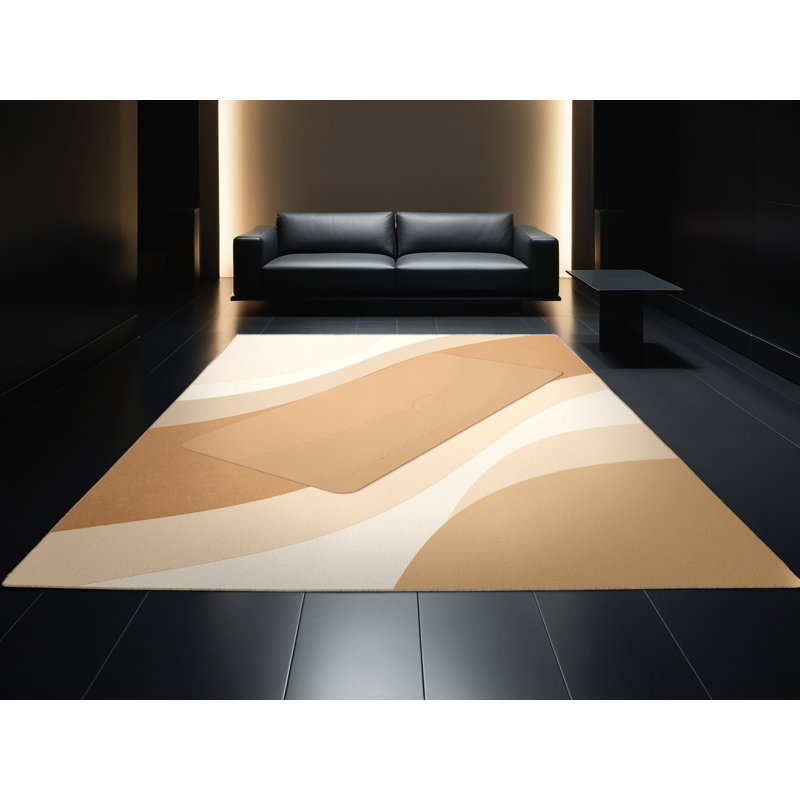 Tapis minimaliste beige Paxton Pilates Workout, 7 x 10