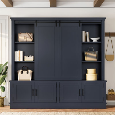 L'armoire de hall d'entrée multifonctionnelle comporte des rails coulissants pour un grand espace de rangement, combinant intelligemment une unité de rangement avec un design de hall d'entrée en forme d'arbre. Idéal pour les salons et les couloirs