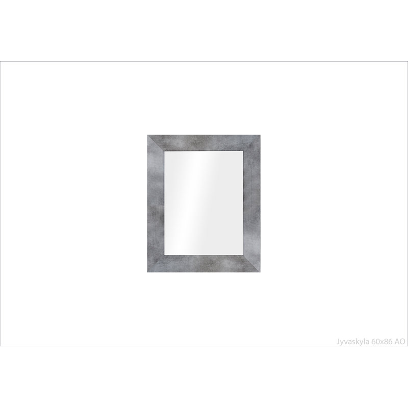 Javeria Wood Flat Wall Mirror, Grey, 86cm H x 60cm W