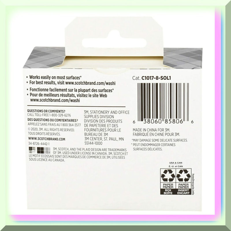 Rainbow Washi Tape Set - 8 Solid Color Rolls