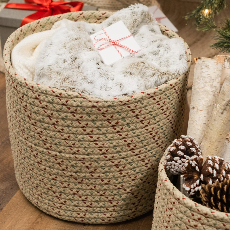 Panier de Noël tissé Dashers, H 10 po x l 12 po x P 12 po