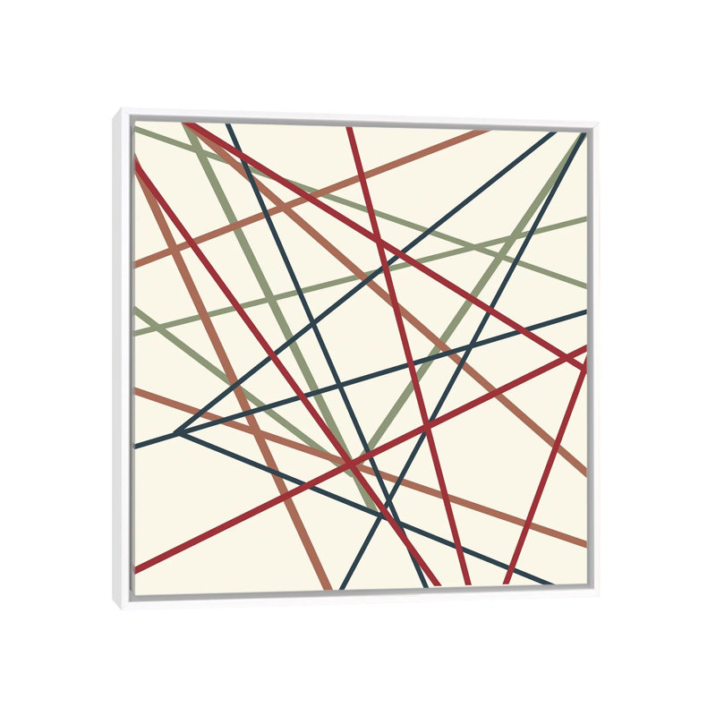 Lined II by Kimberly Allen - Painting on Canvas, 45.72 cm H x 45.72 cm W, White Floater Frame